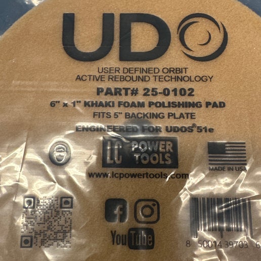 Udo Lake Country Khaki Polishing Pad 6”