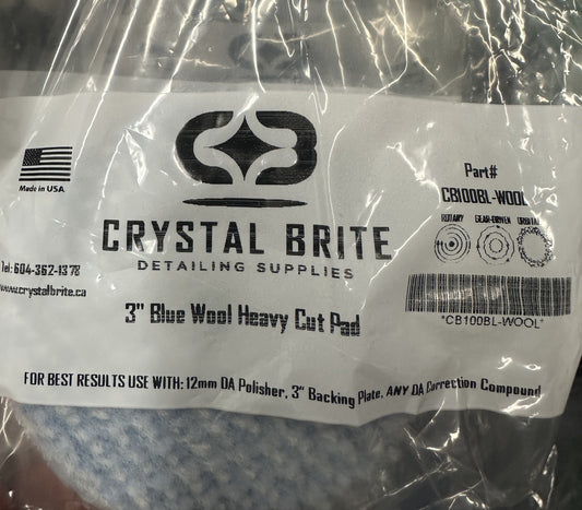 Crystal Brite 3” Blue Wool Heavy cut Pad