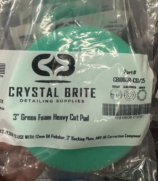 Crystal Brite 3” Green Foam Heavy Cut Pad