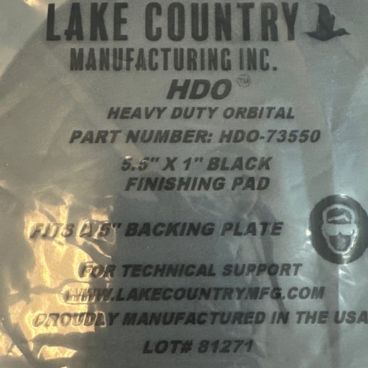 HDO 5.5” Black Finishing Pad – High-Durability Polishing Pad