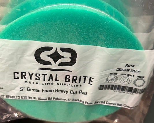 Crystal Brite 5” Green Foam Heavy cut Pad